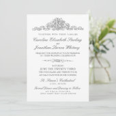 Elegant Traditioneel | Versailles Gray Wedding Kaart (Staand voorkant)