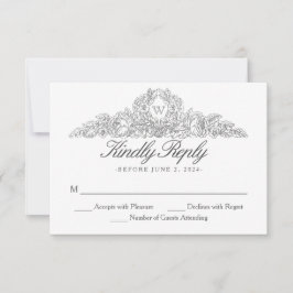 Elegant Traditioneel | Versailles Gray Wedding RSVP Kaartje