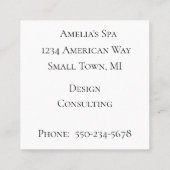 Elegant, traditioneel zwart-wit Visitekaartje (Achterkant)