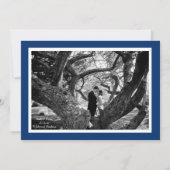 Elegant, Traditionele marine & White Photo Wedding Kaart (Achterkant)
