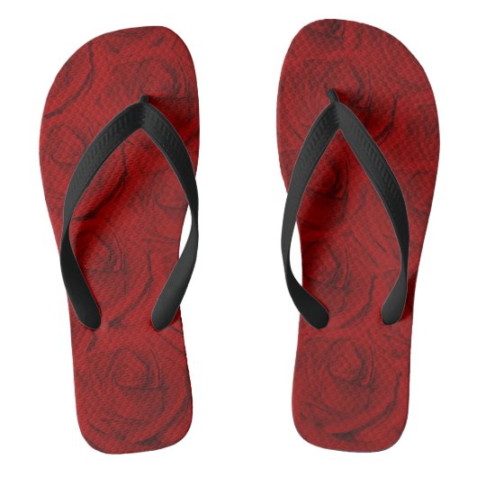Elegant traditionele rode rozen teenslippers (Voetbed)