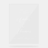 Elegant Transparant Acryl Bruiloft Welkomstbord Acryl Bord (Voorkant)