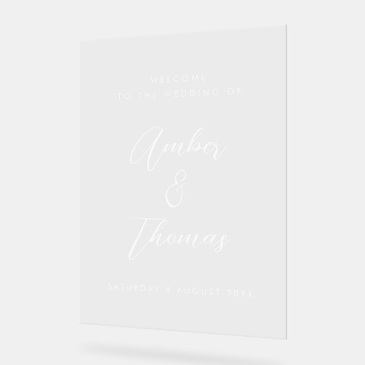 Elegant Transparant Acryl Bruiloft Welkomstbord Acryl Bord (Hoek)