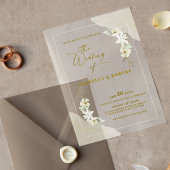 Elegant Transparant Bloemen Waterverf bruiloft Acryl Uitnodigingen