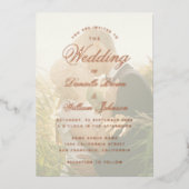Elegant Transparant Photo Wedding Calligraphy Folie Uitnodiging (Voorkant)