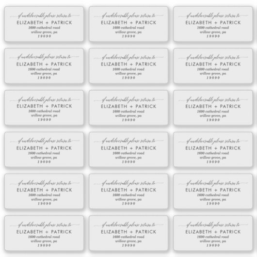 Elegant Transparante de Etiketten van het Adres va Sticker (Voorkant)