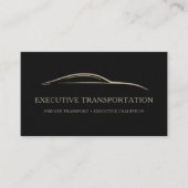 Elegant Transport Car QR Code Black & Gold Visitekaartje (Voorkant)
