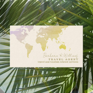 Elegant Travel Agent Signature Cream Paper Visitekaartje