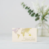 Elegant Travel Agent Signature Cream Paper Visitekaartje (Staand voorkant)