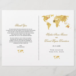 Elegant Travel Gold Wereldkaart Weddenprogramma