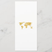 Elegant Travel Gold Wereldkaart Weddenschap Menu (Achterkant)