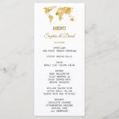 Elegant Travel Gold Wereldkaart Weddenschap Menu (Voorkant)