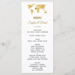 Elegant Travel Gold Wereldkaart Weddenschap Menu