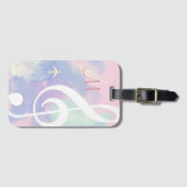 elegant treble cleart muzieknote bagagelabel (Voorkant (horizontaal))