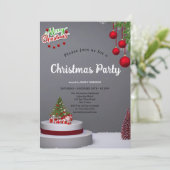 Elegant tree baubles and background grey Christmas Kaart (Staand voorkant)