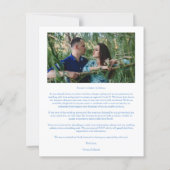 Elegant Tree Blue Shades Photo Engaged Couple (Achterkant)