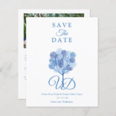 Elegant Tree Blue Shades Photo Engaged Couple (Voorkant / Achterkant)