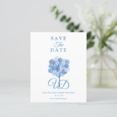 Elegant Tree Blue Shades Photo Engaged Couple (Staand voorkant)