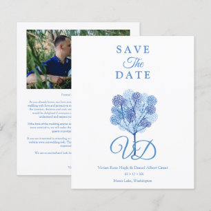 Elegant Tree Blue Shades Photo Engaged Couple