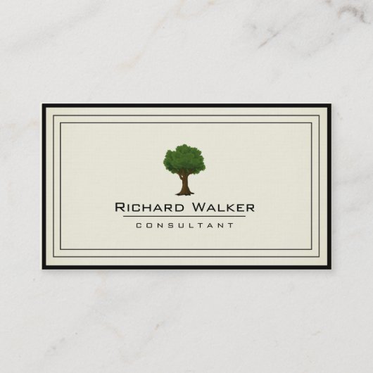 Elegant Tree Garden Lawn Care Logo Landschap Groen Visitekaartje (Voorkant)
