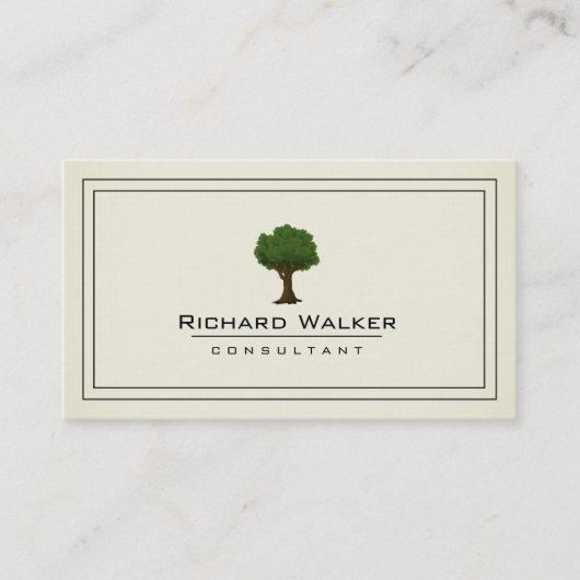 Elegant Tree Garden Lawn Care Logo Landschap Groen Visitekaartje (Voorkant)