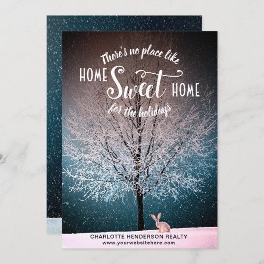 Elegant Tree Home Sweet Home kerst Feestdagenkaart (Voorkant / Achterkant)