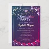 Elegant Tree Leaves Graduparty Kaart (Voorkant)