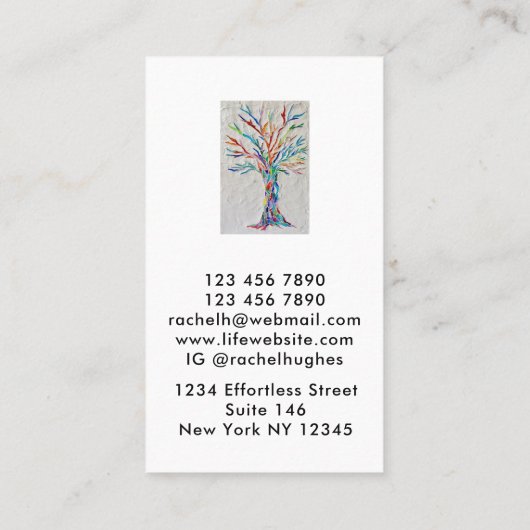 Elegant Tree Life Coach Visitekaartje (Achterkant)