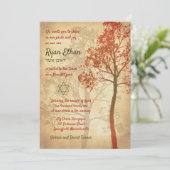 Elegant Tree of Life Bar Mitzvah Invitation Kaart (Staand voorkant)