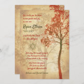 Elegant Tree of Life Bar Mitzvah Invitation Kaart (Voorkant / Achterkant)