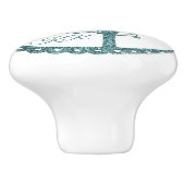 Elegant Tree of Life Blue Glitter Yoga Monogram Keramische Knop (Zijkant)