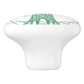 Elegant Tree of Life Green Glitter Yoga Monogram Keramische Knop (Zijkant)