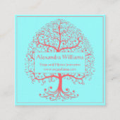 Elegant Tree of Life Pink Pastel op maat Vierkante Visitekaartje (Voorkant)