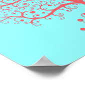 Elegant Tree of Life Retro Pink Pastel Poster (Hoek)