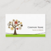 Elegant Tree of Life - Schone groene stijlvolle Visitekaartje (Achterkant)
