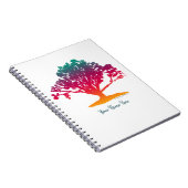 Elegant Tree of Life Waterverf Oak Tree Monogram Notitieboek (Rechterzijde)