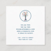 Elegant Tree of Life Yoga Instructor Vierkante Visitekaartje (Achterkant)