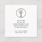 Elegant Tree of Life Yoga Instructor Vierkante Visitekaartje (Achterkant)