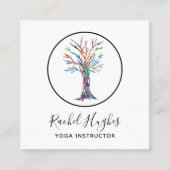 Elegant Tree of Life Yoga Instructor Vierkante Visitekaartje (Voorkant)