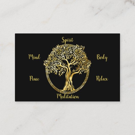 Elegant Tree of Life Yoga Instructor Visitekaartje (Achterkant)