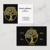 Elegant Tree of Life Yoga Instructor Visitekaartje (Voorkant / Achterkant)