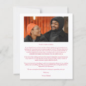 Elegant Tree Red Shades Photo Engaged Couple (Achterkant)