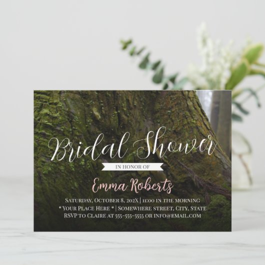Elegant Tree Root Bridal Shower Invitations Kaart (Staand voorkant)