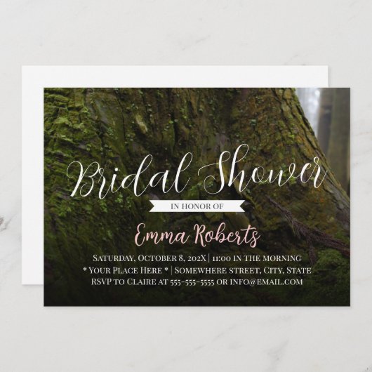 Elegant Tree Root Bridal Shower Invitations Kaart (Voorkant / Achterkant)