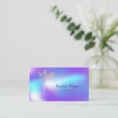 Elegant Tree Silhouette, Ombre Holographic Yoga Visitekaartje (Staand voorkant)