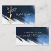 Elegant Tree Silhouette, Yoga Brush Stroke Visitekaartje (Voorkant / Achterkant)