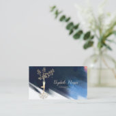 Elegant Tree Silhouette, Yoga Brush Stroke Visitekaartje (Staand voorkant)