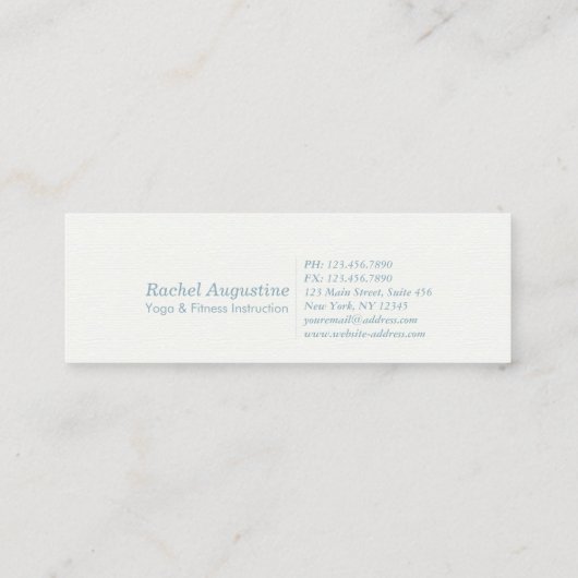 Elegant Tree Yoga Instructor Wellness Life Coach Mini Visitekaartje (Achterkant)