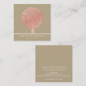 Elegant Tree Yoga Instructor Wellness Life Coach S Vierkante Visitekaartje (Voorkant / Achterkant)