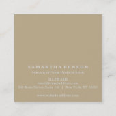 Elegant Tree Yoga Instructor Wellness Life Coach Vierkante Visitekaartje (Achterkant)